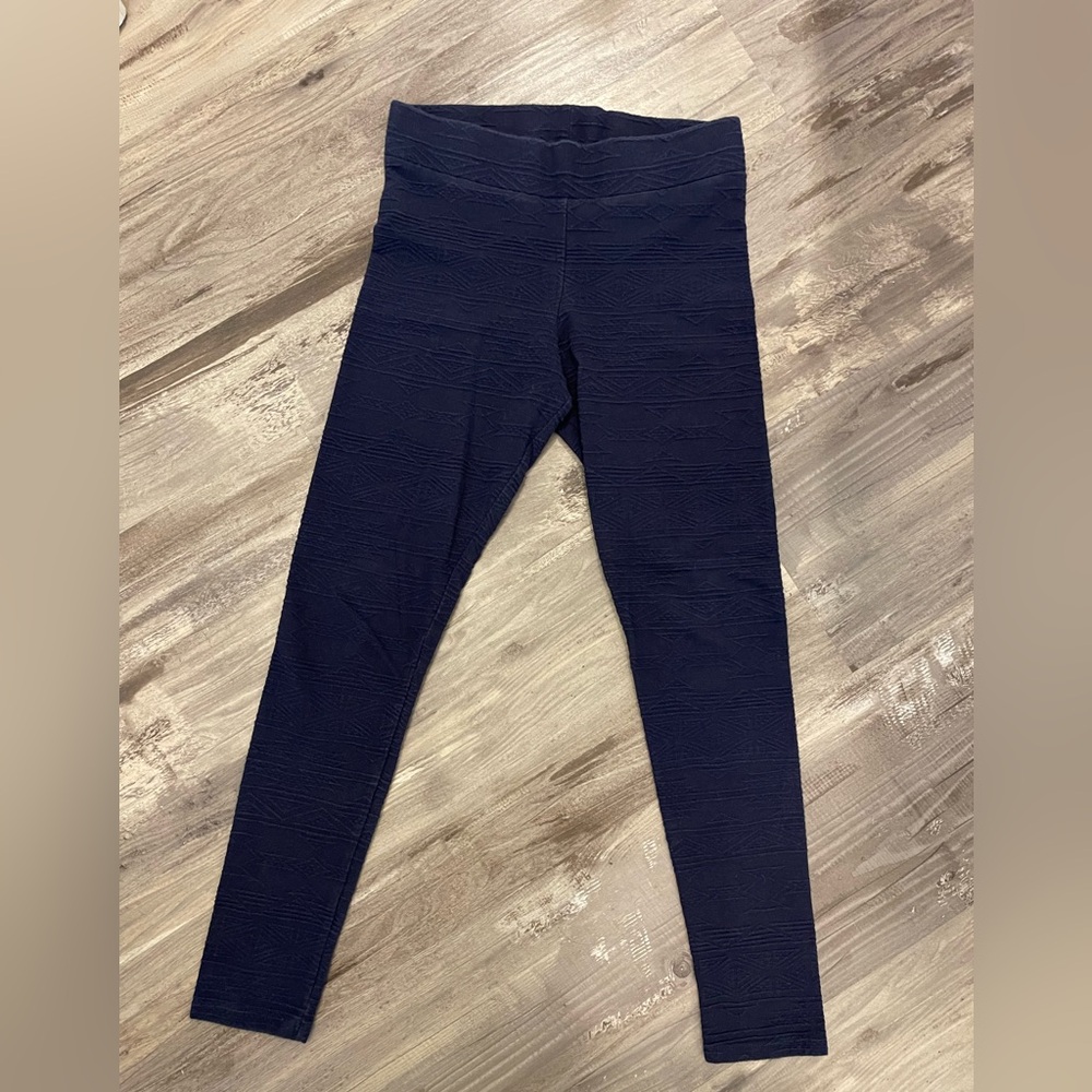 AE Navy Blue Aztec-textured Leggings
